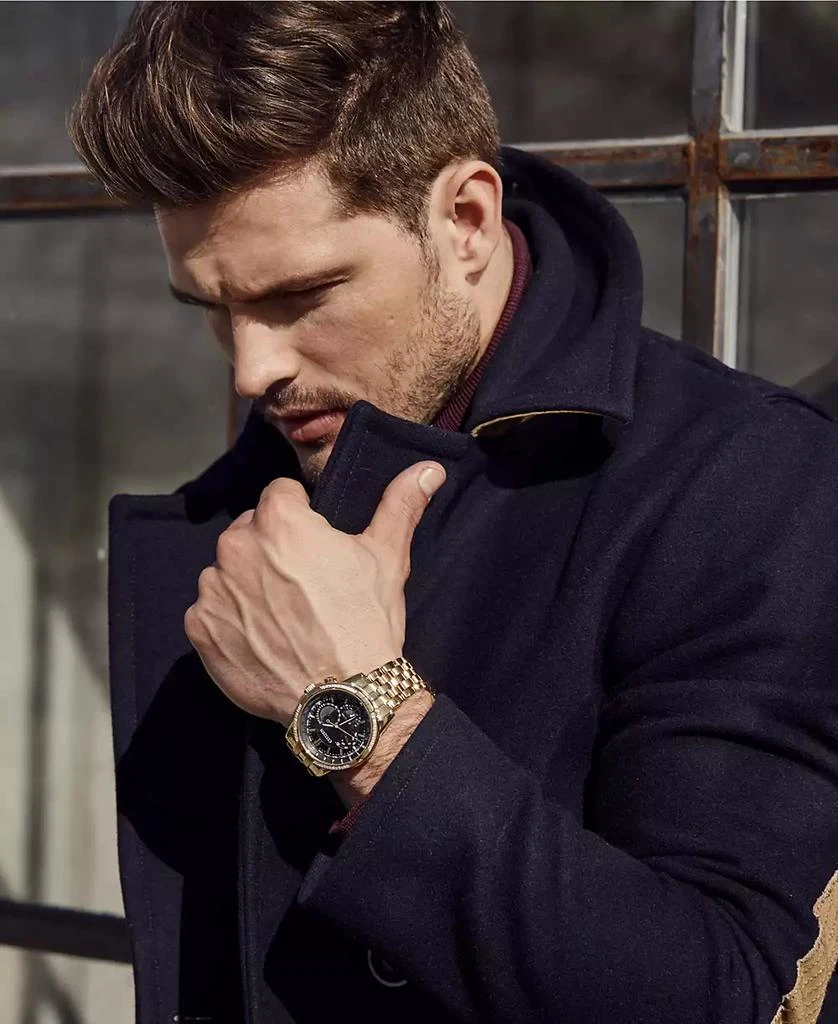 Eco-Drive Men's Calendrier Diamond-Accent Gold-Tone Stainless Steel Bracelet Watch 44mm 商品