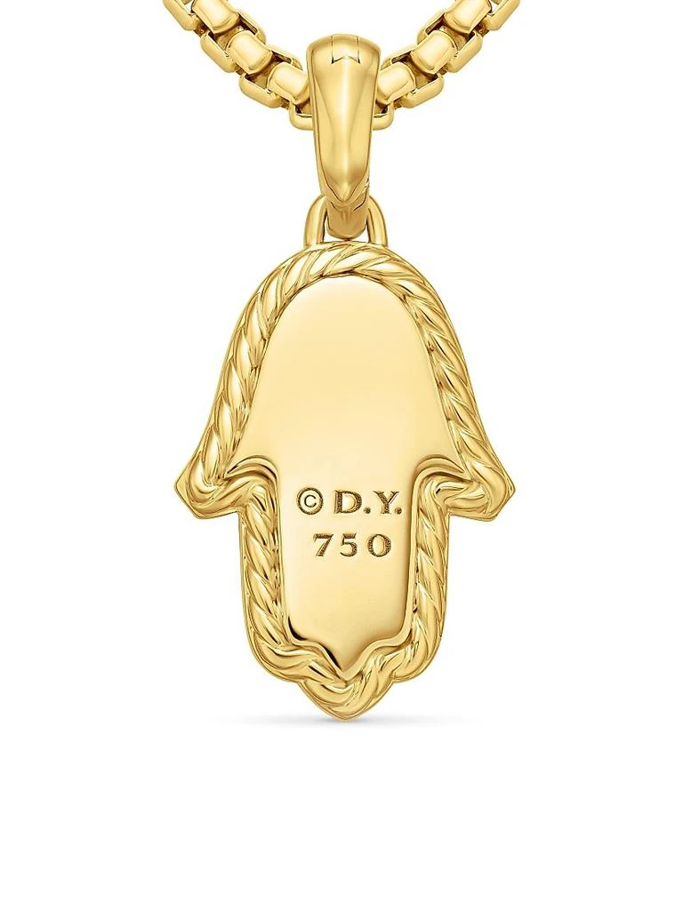 Hamsa Amulet in 18K Yellow Gold with Pavé Diamonds and Blue Sapphire, 26MM 商品