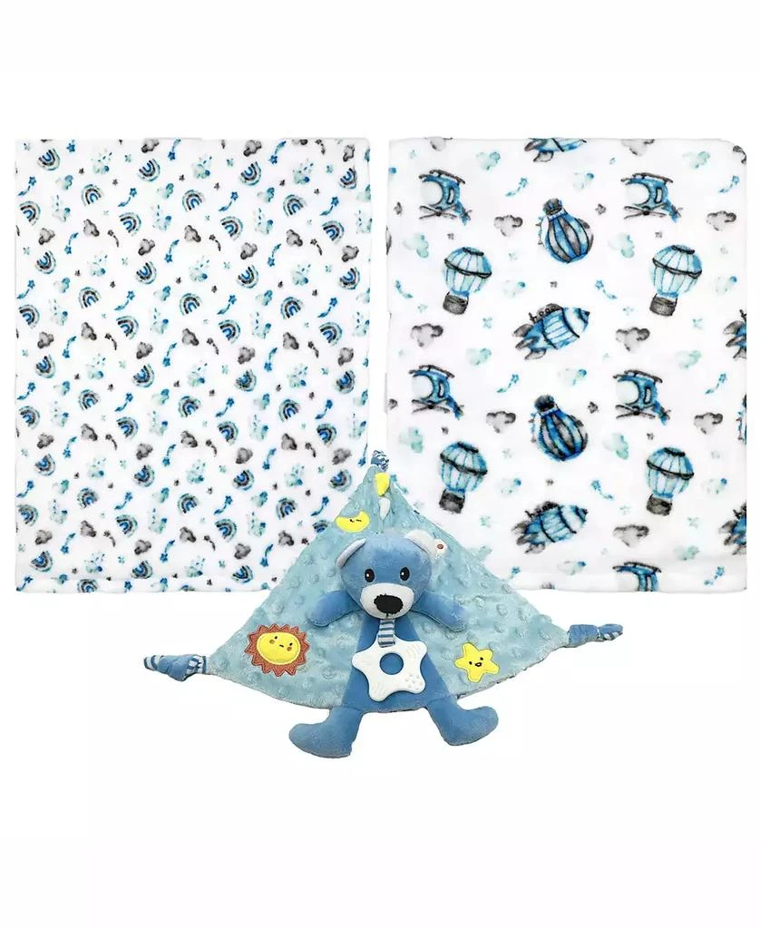 商品Tendertyme|Baby Boys and Baby Girls 3 Piece Fleece Blanket and Taggy Toy Gift Assortment,价格¥277,第2张图片详细描述