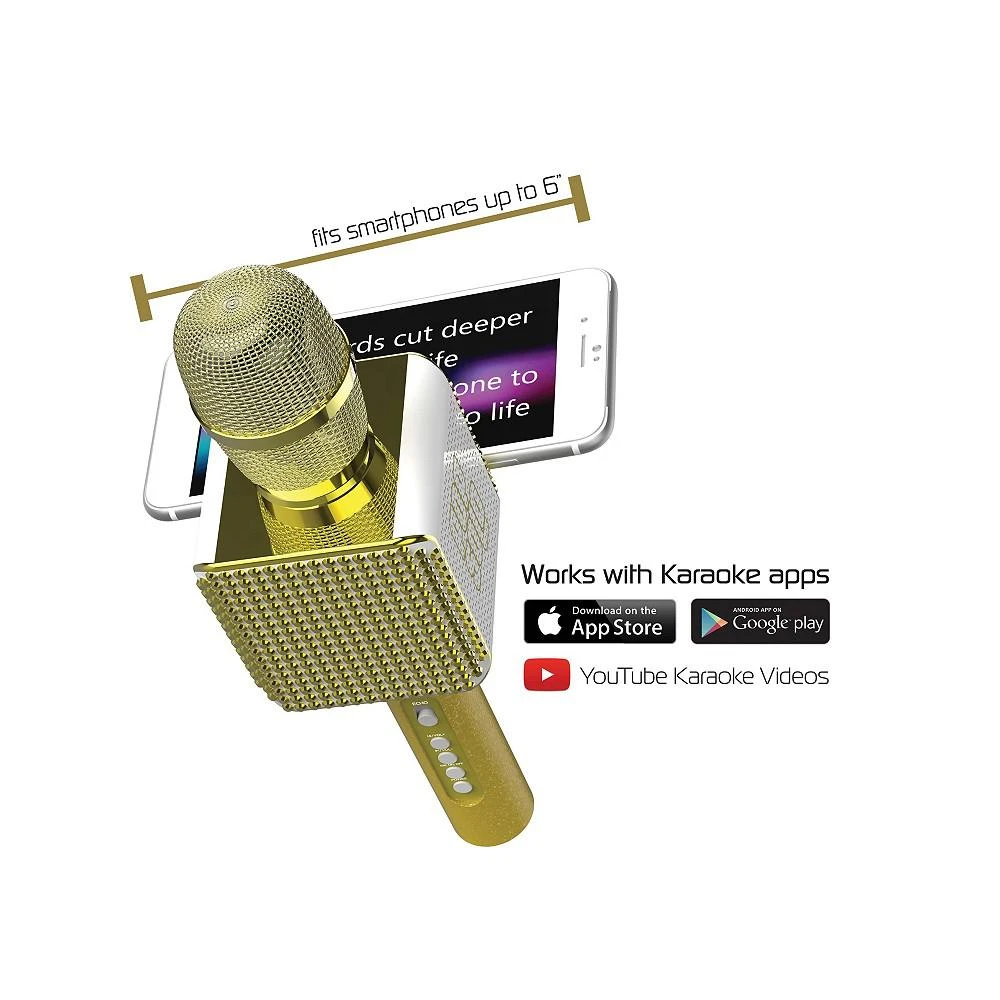 Pop Solo Bling Bluetooth Karaoke Microphone with Smartphone Holder 商品