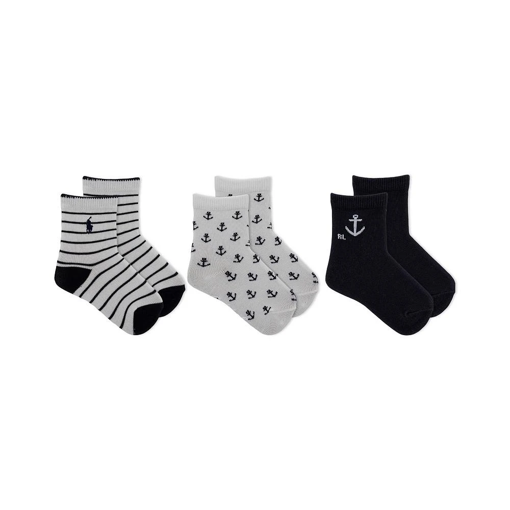 商品Ralph Lauren|Baby Boys Nantucket Assorted Socks, Pack of 3,价格¥69,第1张图片