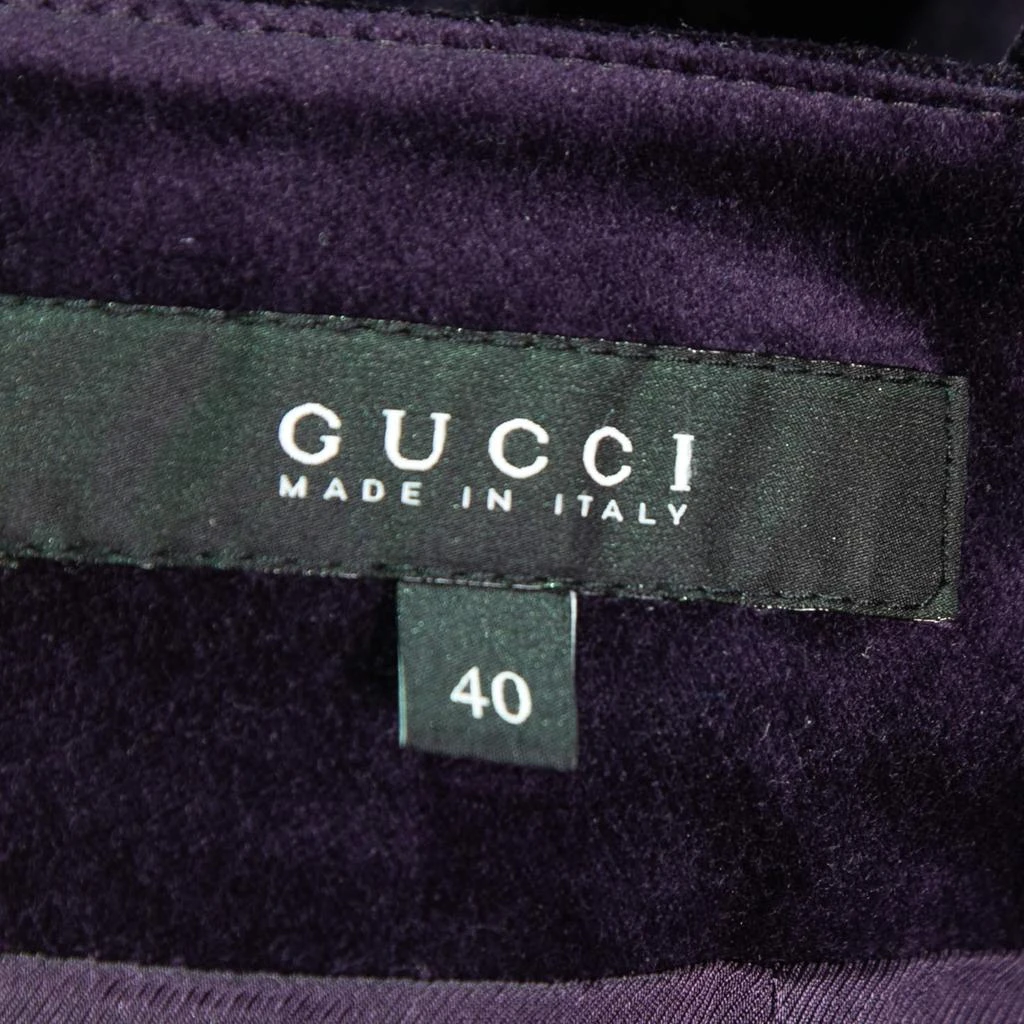 商品[二手商品] Gucci|Gucci Purple Velvet Knee-Length Pencil Skirt S,价格¥1597,第5张图片详细描述