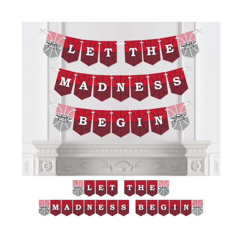 商品Big Dot of Happiness|Red Basketball - Let The Madness Begin - College Basketball Party Bunting Banner - Party Decorations - Let The Madness Begin,价格¥149,第1张图片