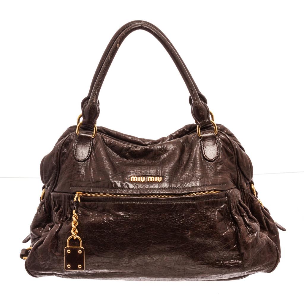 Miu Miu Black Leather Two Way Bag Shoulder bag商品第2张图片规格展示