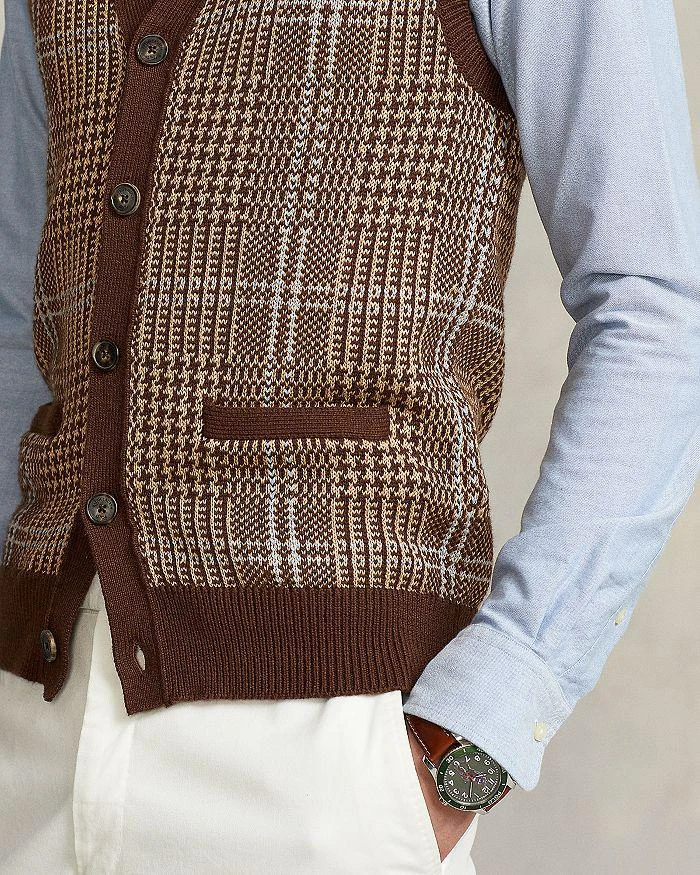 商品Ralph Lauren|Cotton, Linen & Cashmere Plaid Regular Fit V Neck Sweater Vest,价格¥1332,第4张图片详细描述