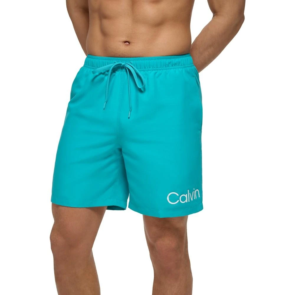 商品Calvin Klein|Men's Logo 7" Volley Swim Trunks, Created for Macy's,价格¥140,第1张图片