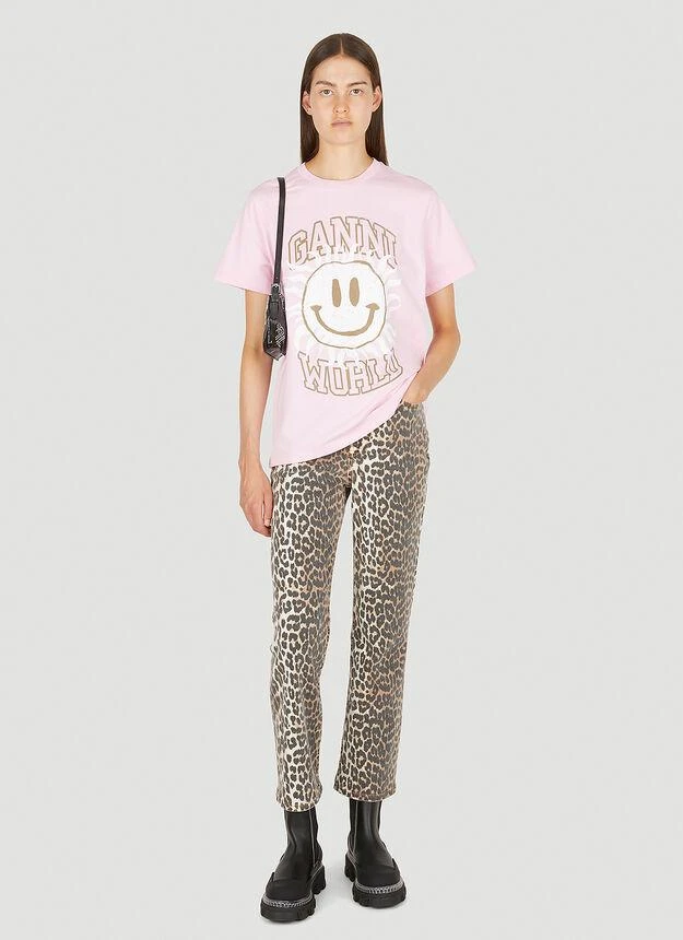 商品Ganni|Logo Print T-Shirt in Pink,价格¥436,第2张图片详细描述