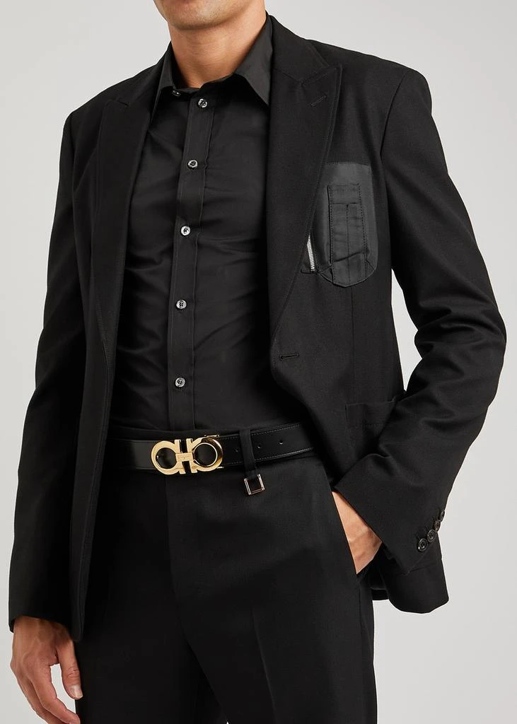 商品Salvatore Ferragamo|Gancini black leather belt,价格¥4566,第2张图片详细描述
