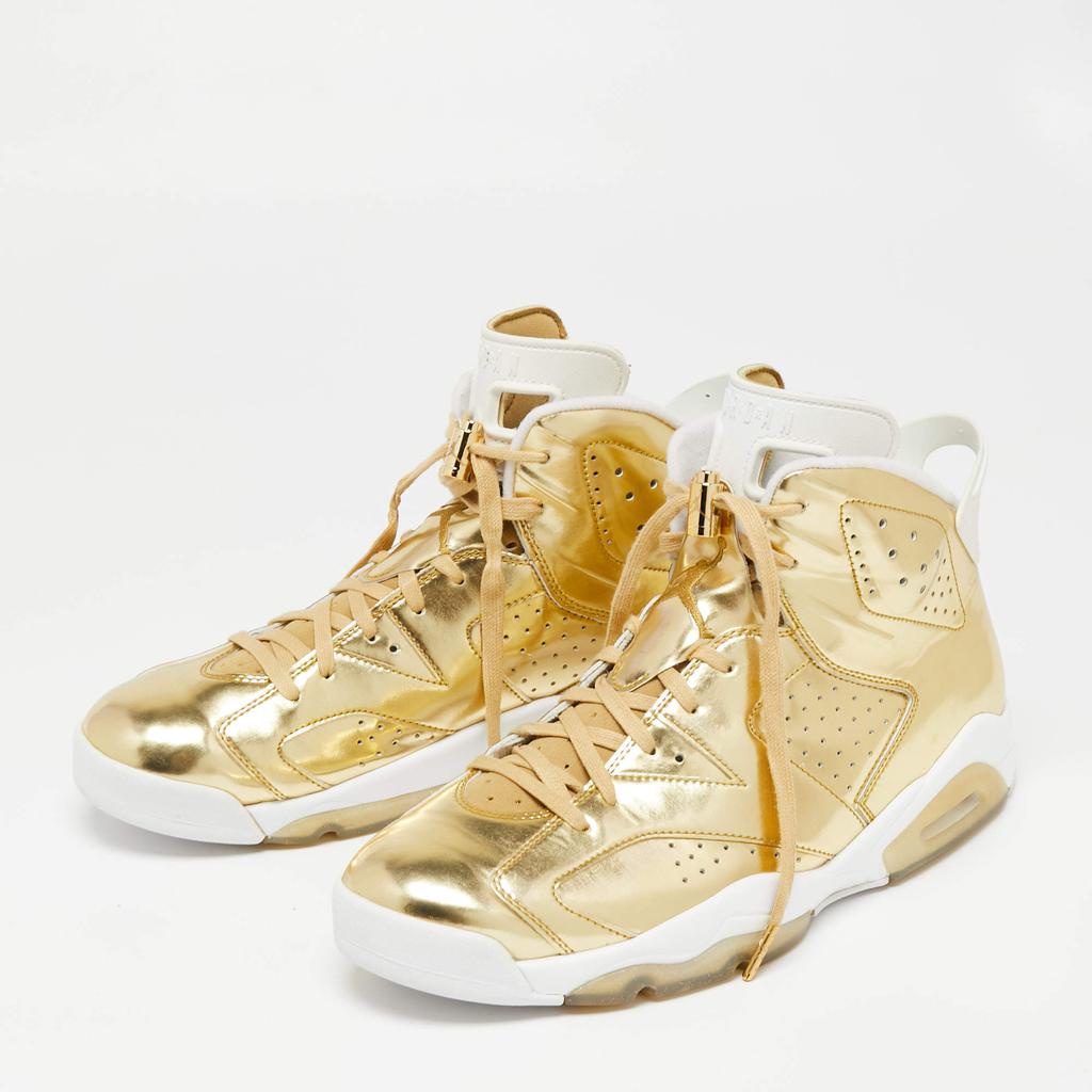 Air Jordans Gold Leather Retro 6 Pinnacle High Top Sneakers Size 45商品第2张图片规格展示