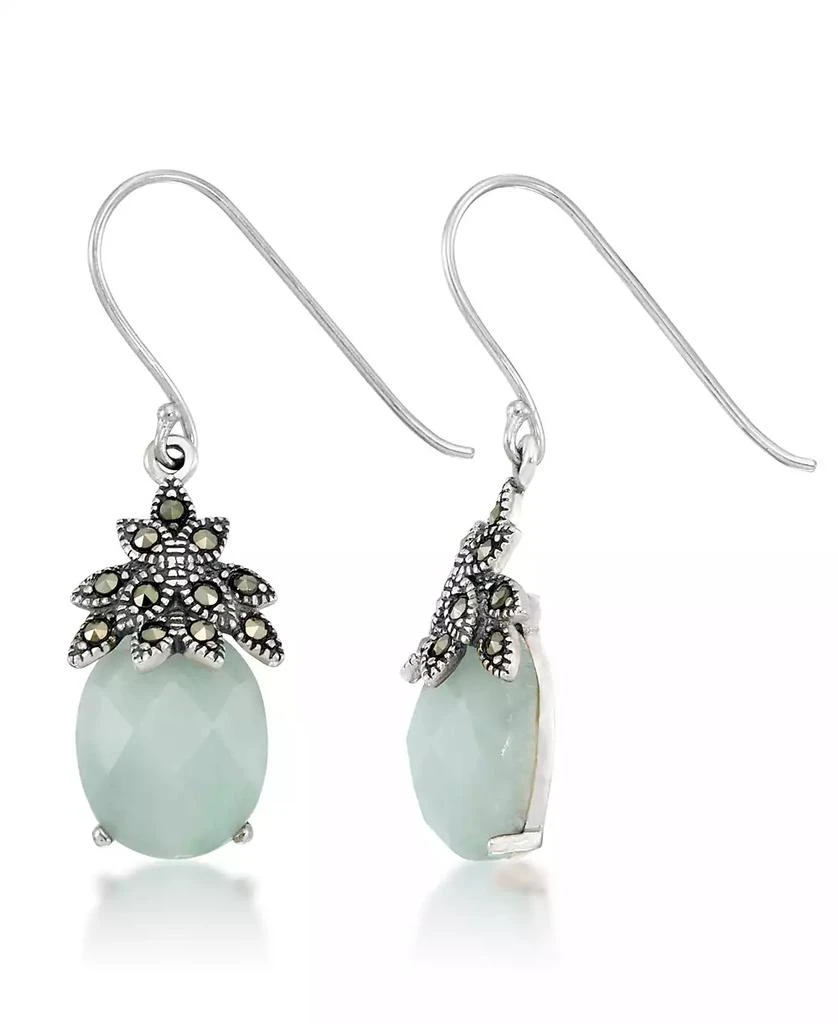 商品Macy's|Oval Faceted Jade Dangle Earrings,价格¥267,第1张图片