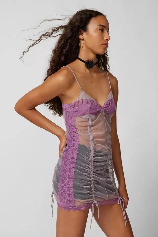 商品Urban Outfitters|UO Marina Sheer Ruched Midi Dress,价格¥222,第1张图片详细描述