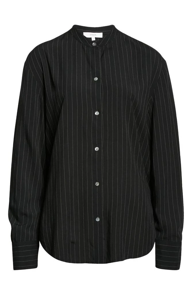 商品Vince|Pinstripe Band Collar Button-Up Blouse,价格¥986,第5张图片详细描述