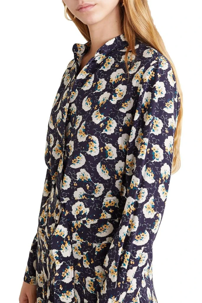 商品Chloé|Belted floral-print silk crepe de chine midi shirt dress,价格¥7583,第3张图片详细描述