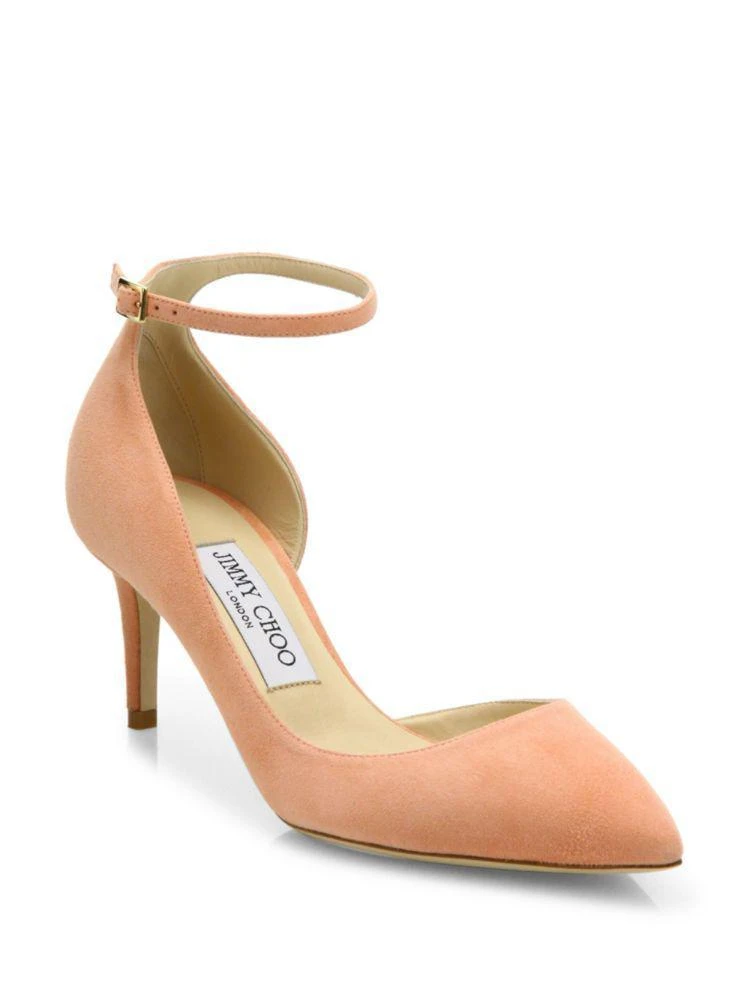 Lucy 65 Suede d'Orsay Ankle-Strap Pumps 商品