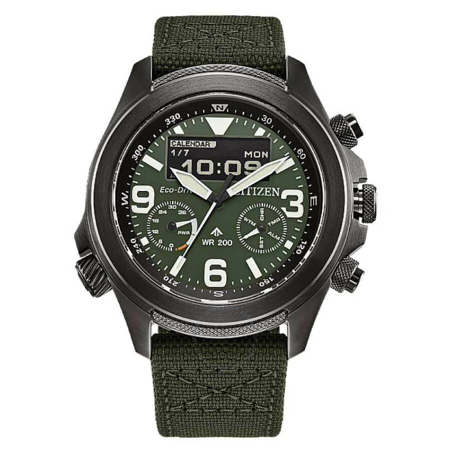 商品Citizen|Promaster Land Analog-Digital Green Dial Men's Watch JV1005-02W,价格¥3850,第1张图片