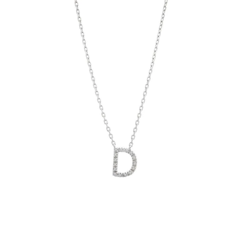 商品Monary|Silver Diamond Initial "D" Necklace,价格¥967,第1张图片