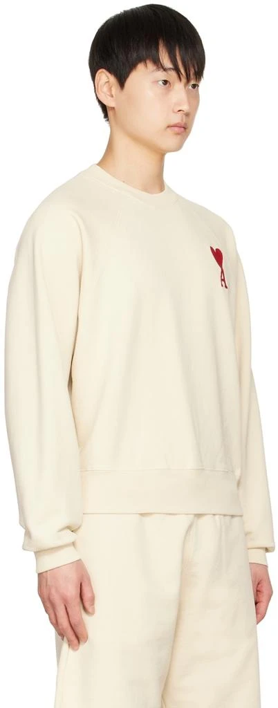 商品AMI|SSENSE Exclusive Off-White Ami de Cœur Sweatshirt,价格¥3098,第2张图片详细描述