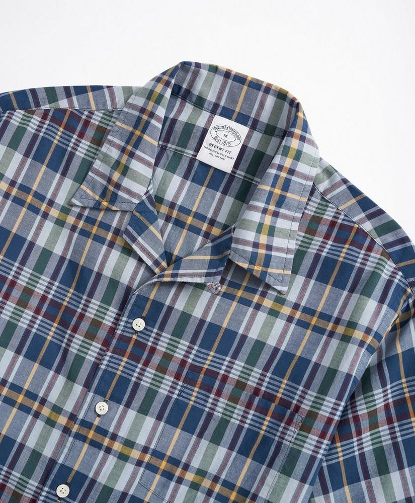 商品Brooks Brothers|Regent Regular-Fit Sport Shirt, Camp Collar Short-Sleeve Madras,价格¥353,第4张图片详细描述