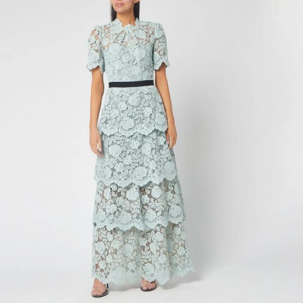 商品Self Portrait|Flower Lace Tiered 连衣长裙,价格¥2469,第1张图片