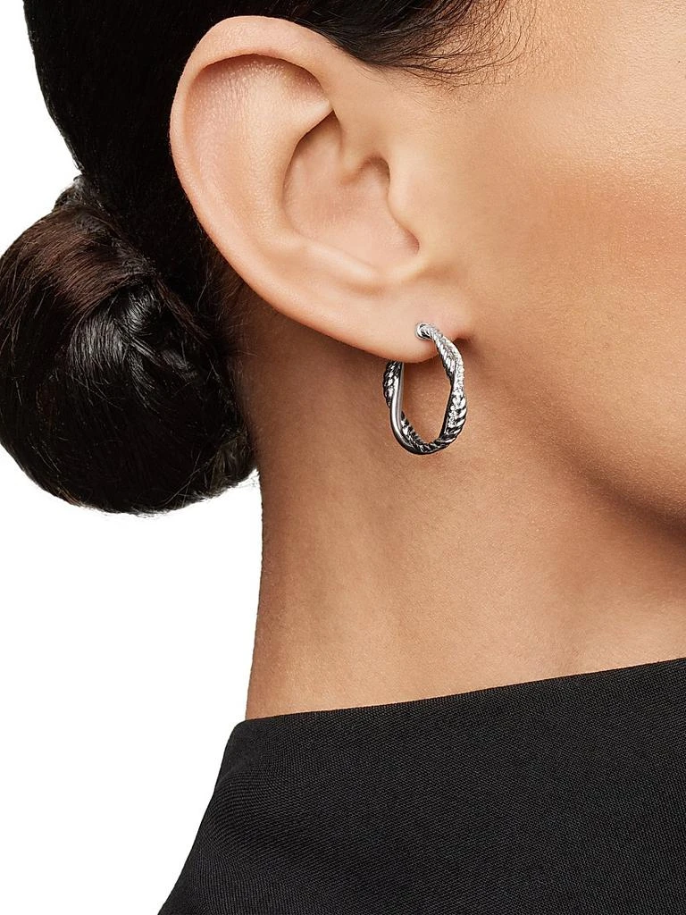Petite Infinity Hoop Earrings in Sterling Silver with Diamonds, 17.3MM 商品