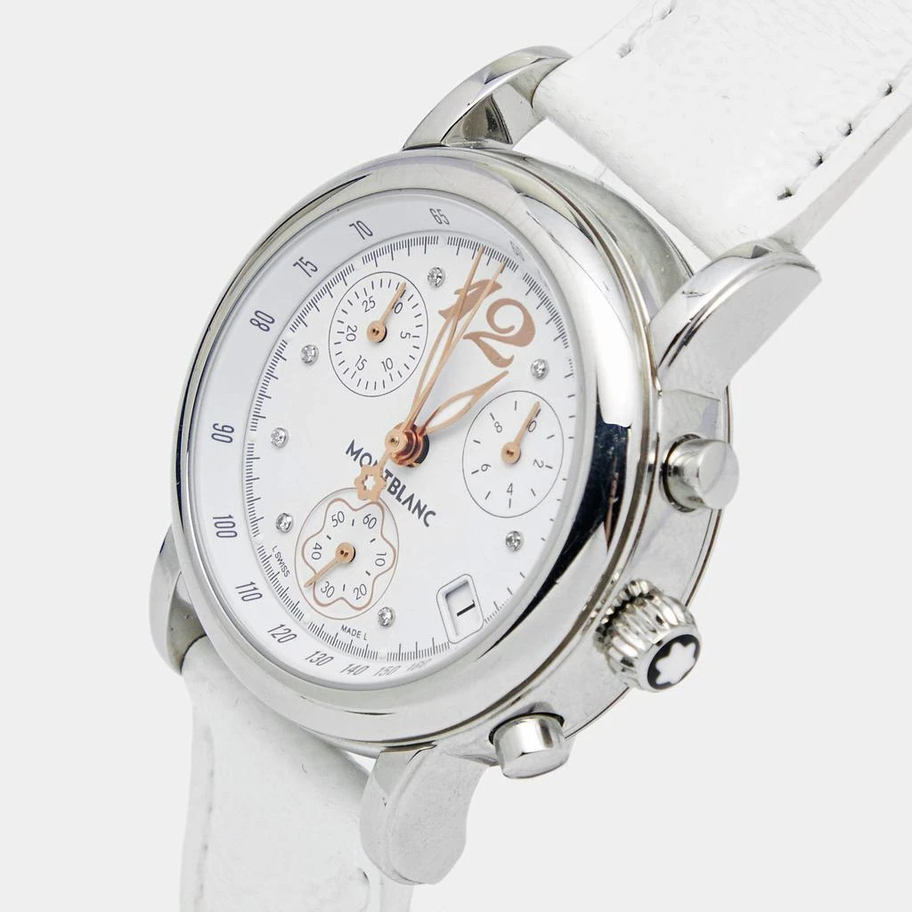 商品[二手商品] MontBlanc|Montblanc White Stainless Steel Leather Mini Star 7039 Women's Wristwatch 32 mm,价格¥5978,第2张图片详细描述