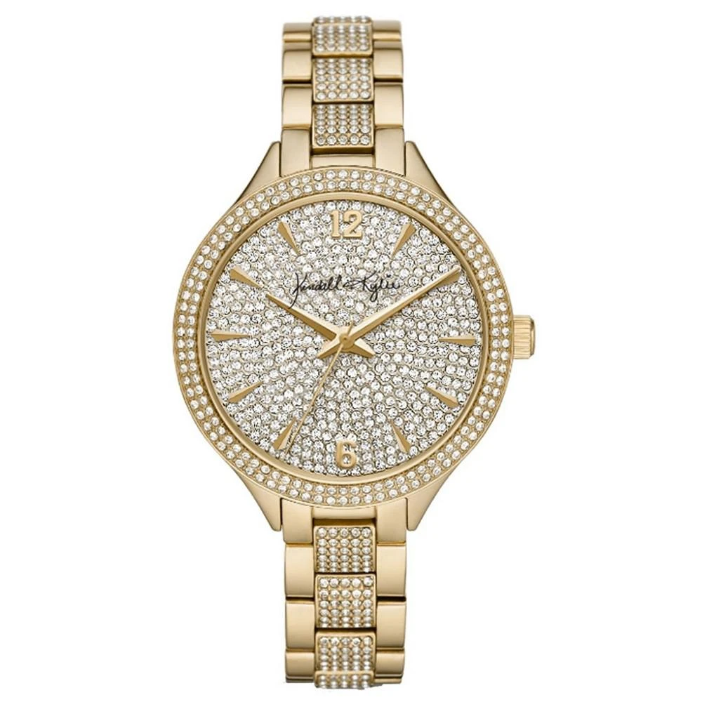 商品KENDALL & KYLIE|Women's Gold Tone Crystal Embellished Stainless Steel Strap Analog Watch,价格¥113,第1张图片