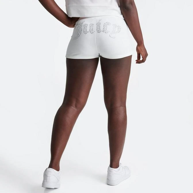 商品Juicy Couture|Women's Juicy Couture Pearly Big Bling Velour Booty Shorts,价格¥376,第1张图片