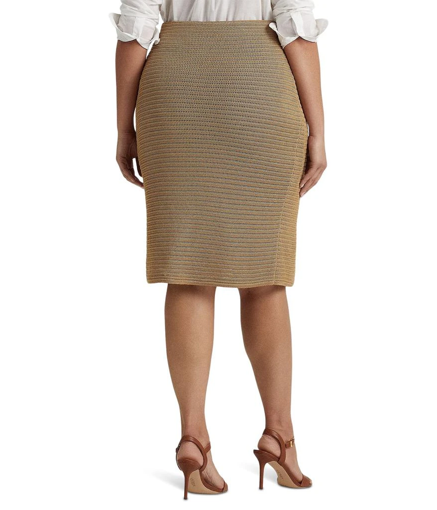 商品Ralph Lauren|Plus Size Metallic Cotton-Blend Knit Pencil Skirt,价格¥1459,第2张图片详细描述