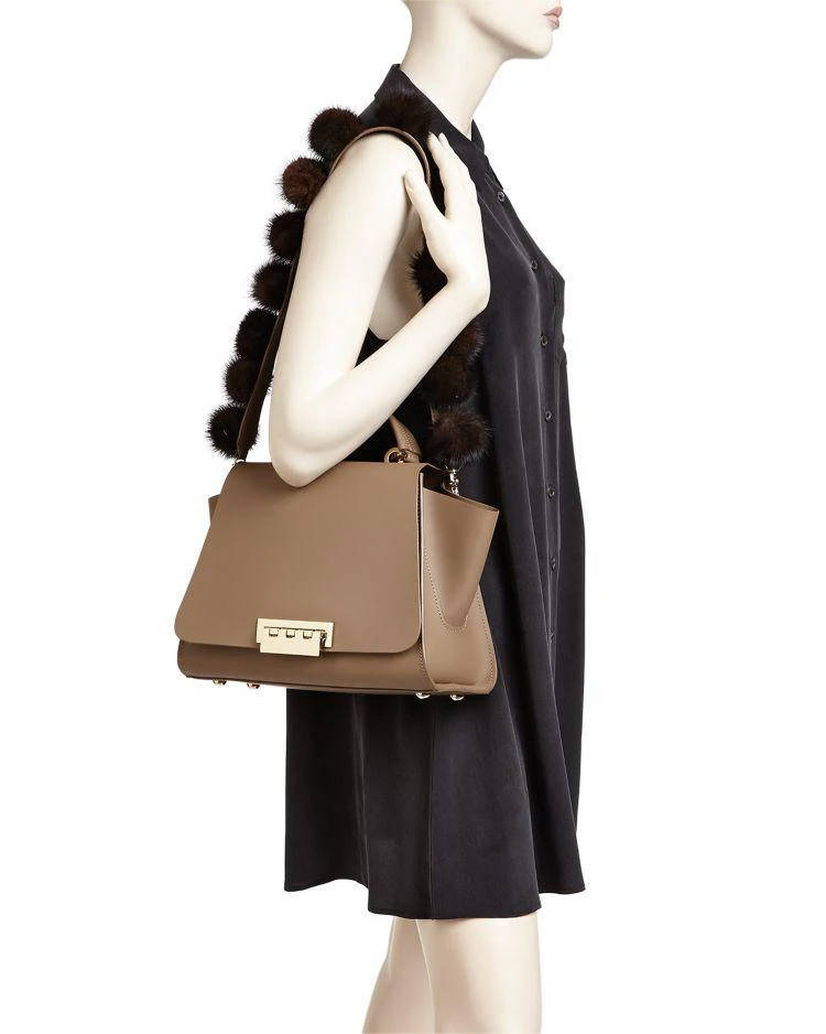 商品Zac Posen|Eartha Iconic 毛球真皮手提包,价格¥1835,第2张图片详细描述