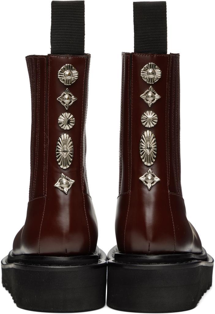 商品Toga Pulla|Burgundy Side Gore Zip Boots,价格¥3456,第4张图片详细描述