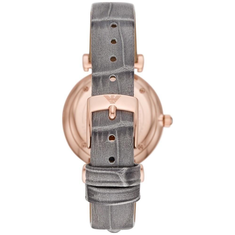 Women's Gray Leather Strap Watch 32mm商品第3张图片规格展示