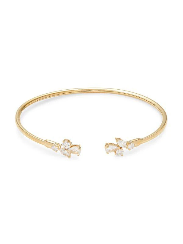 商品Adriana Orsini|Wren 18K Goldplated Cubic Zirconia Open Cuff Bracelet,价格¥318,第1张图片