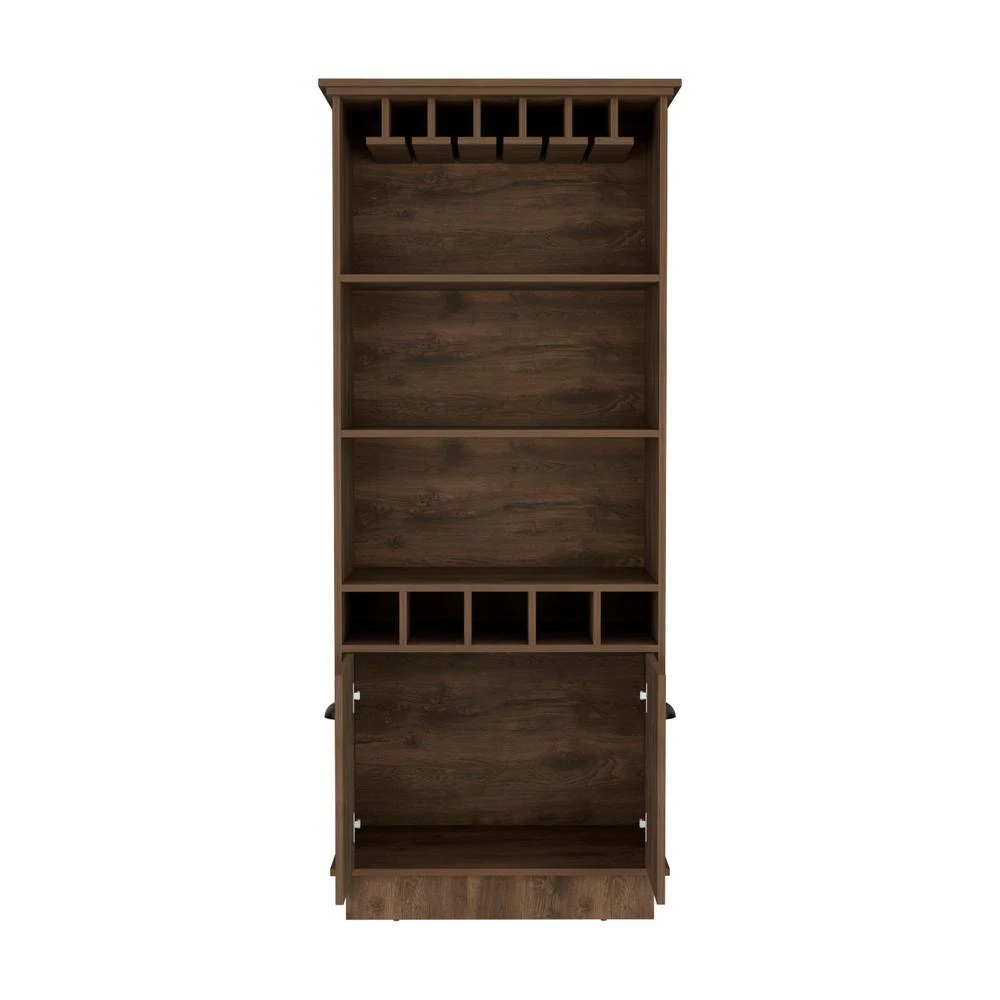 商品Depot E-Shop|70"H Bar Cabinet with Wine Rack, Upper Glass Cabinet,价格¥3253,第2张图片详细描述