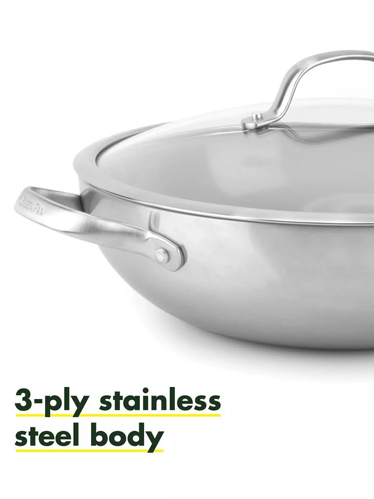 商品Greenpan|Venice Pro 12-Inch Stainless Steel Ceramic Nonstick Covered Wok,价格¥1115,第3张图片详细描述