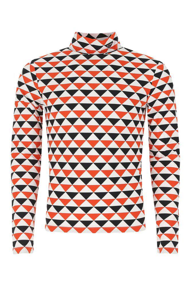 Prada Geometric Printed Turtleneck Top商品第1张图片规格展示