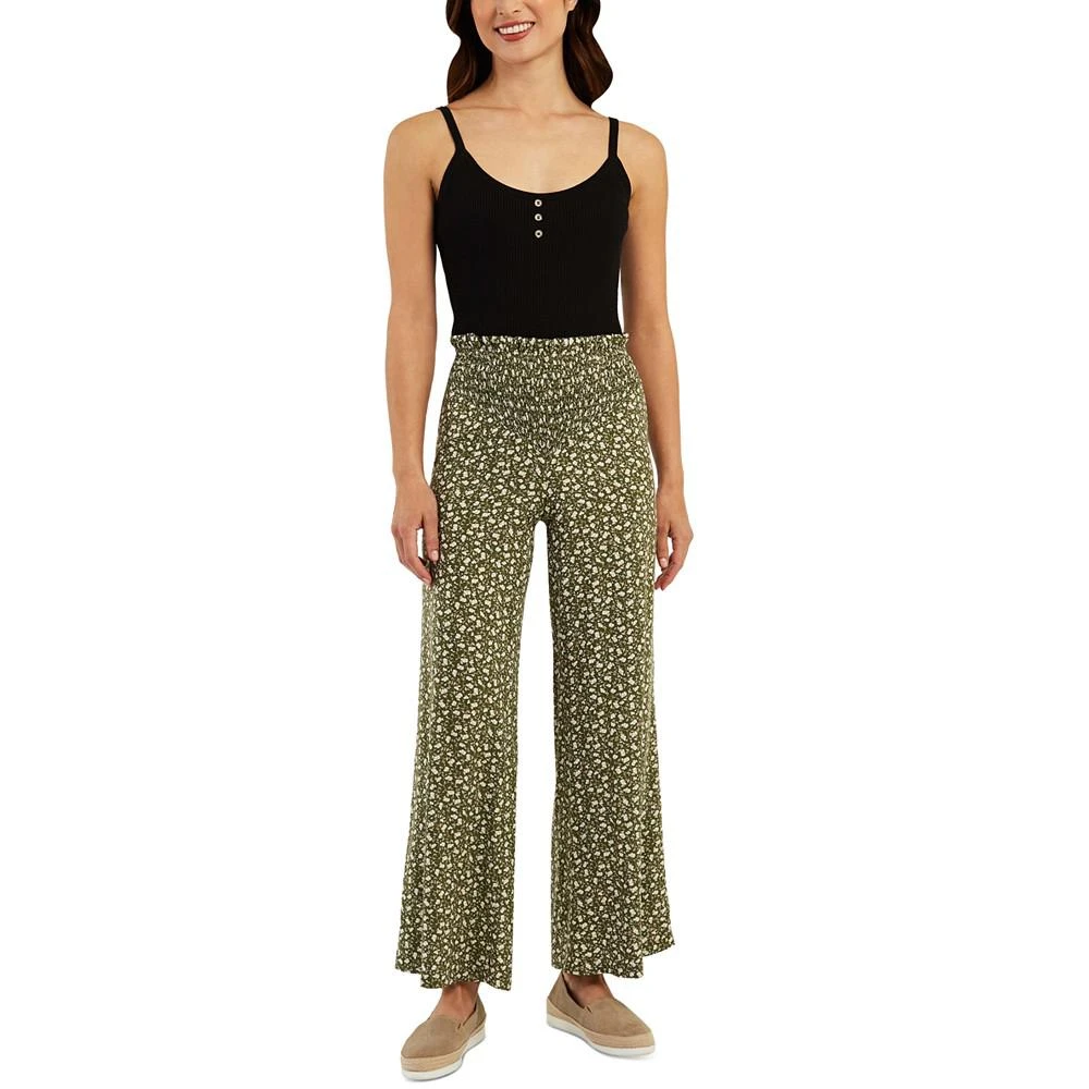 商品BCX|Juniors' Printed Smocked-Waist Palazzo Pants,价格¥87,第3张图片详细描述