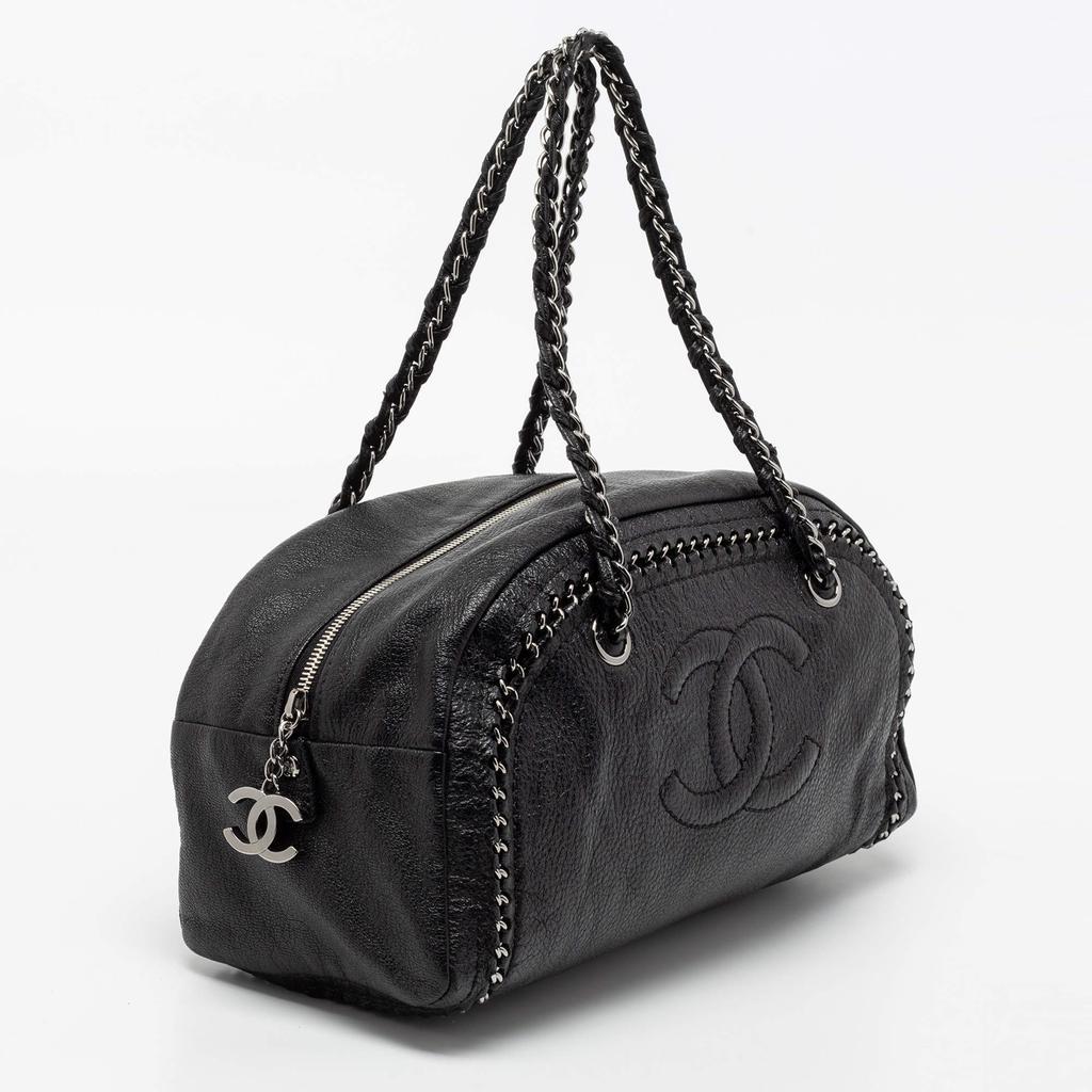 商品[二手商品] Chanel|Chanel Black Leather Medium Luxe Ligne Bowler Bag,价格¥10063,第5张图片详细描述