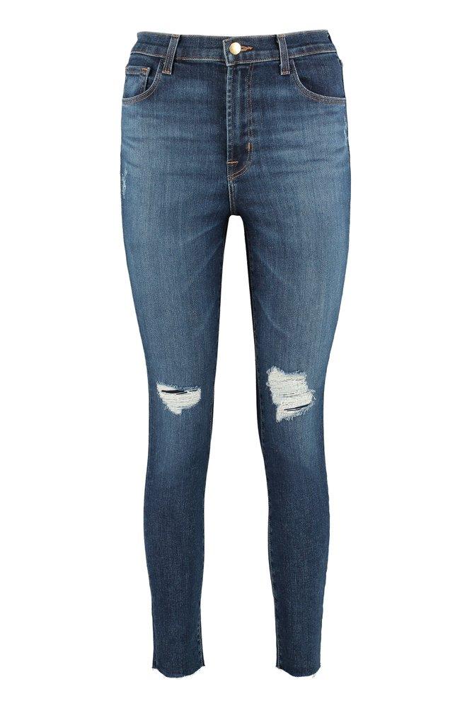 J Brand Leenah Distressed High-Rise Skinny Jeans商品第1张图片规格展示