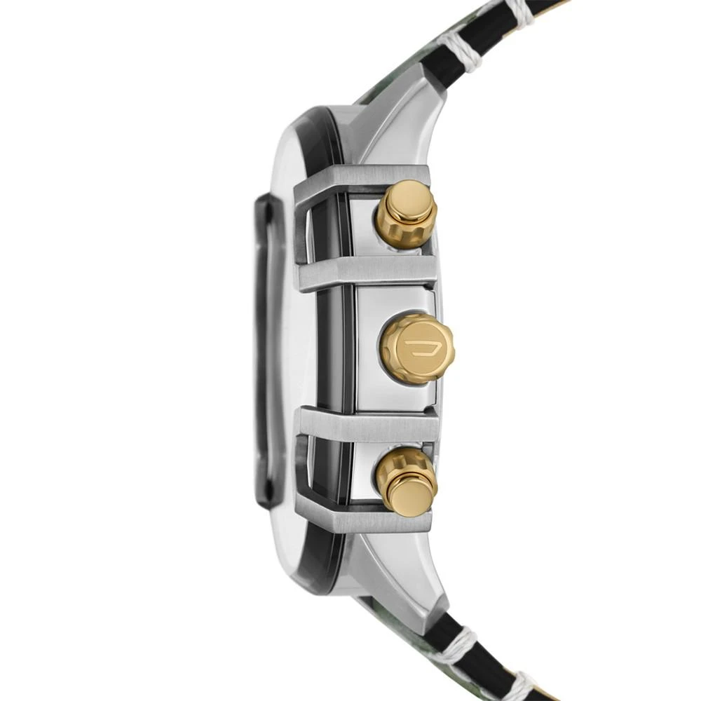 商品Diesel|Men's Chronograph Griffed Dark Green Leather Strap Watch 48mm,价格¥1390,第2张图片详细描述