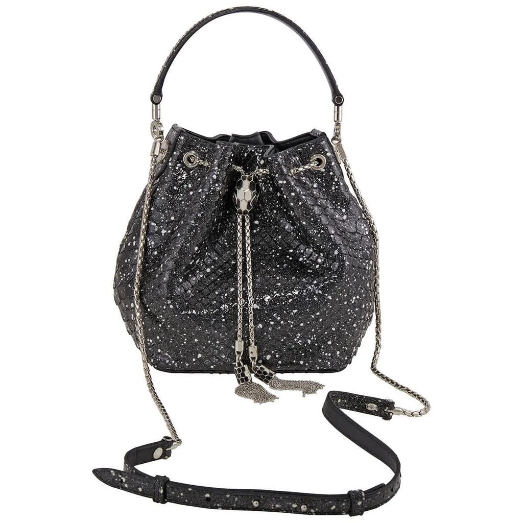 商品BVLGARI|Serpenti Forever Bucket Python Leather Bag- Black,价格¥22009,第1张图片