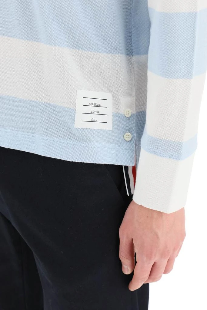 商品Thom Browne|Thom browne long sleeve rugby stripe polo shirt,价格¥2204,第4张图片详细描述