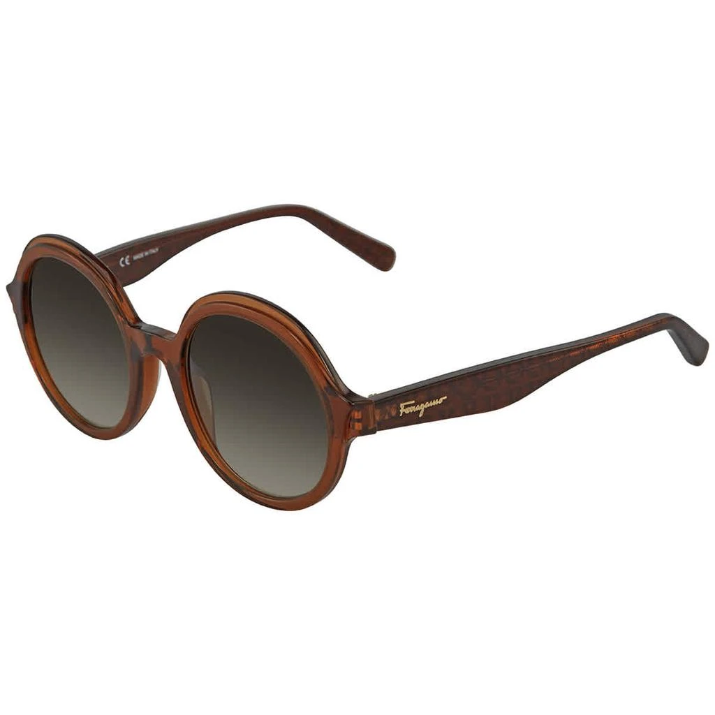 商品Salvatore Ferragamo|Ferragamo Grey Round Ladies Sunglasses SF978S 2105221,价格¥443,第1张图片