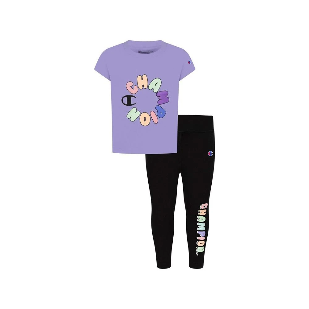 商品CHAMPION|Baby Girls Rainbow Bubble Short Sleeve T-shirt and Leggings, 2 Piece Set,价格¥113,第1张图片