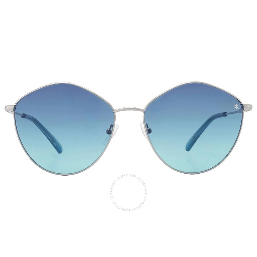 商品Calvin Klein|Light Blue Oval Ladies Sunglasses CKJ22202S 040 61,价格¥224,第1张图片