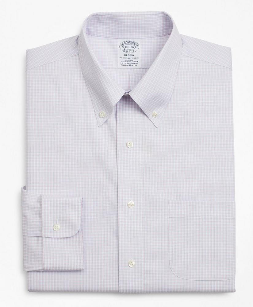 商品Brooks Brothers|Stretch Regent Regular-Fit Dress Shirt, Non-Iron Micro-Check,价格¥368,第6张图片详细描述