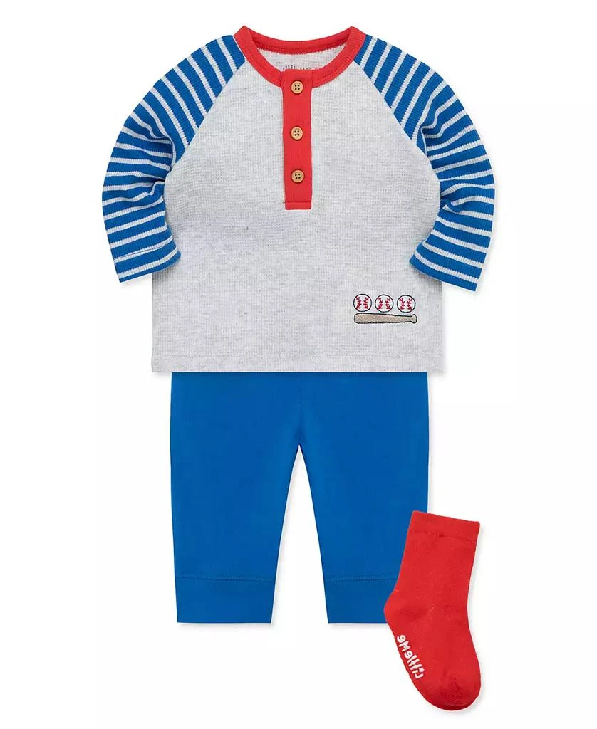 商品Little Me|Baby Boys Baseball T-shirt, Jogger Pants and Socks, 3 Piece Set,价格¥210,第5张图片详细描述