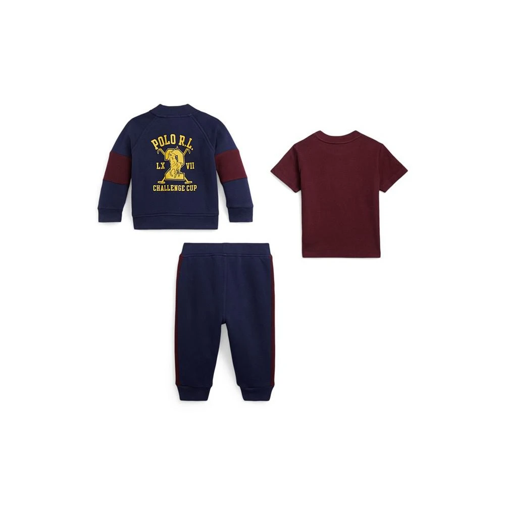 商品Ralph Lauren|Baby Boys Jersey T-shirt, Fleece Jacket and Pants Set,价格¥432,第2张图片详细描述