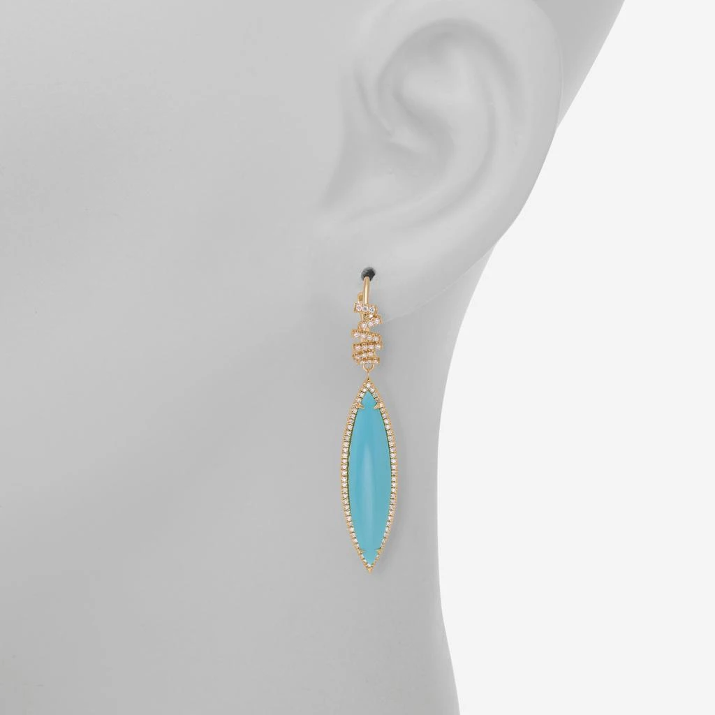 商品Suzanne Kalan|Suzanne Kalan 18K Yellow Gold, Diamond and Turquoise Drop Earrings AE157-YGTRQ,价格¥15512,第2张图片详细描述