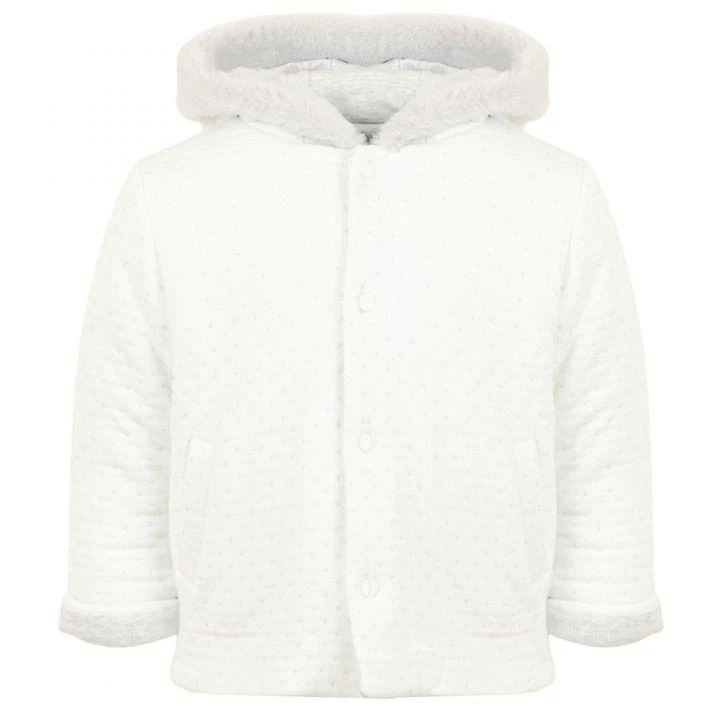 商品Patachou|White & Grey Hooded Coat,价格¥142,第1张图片