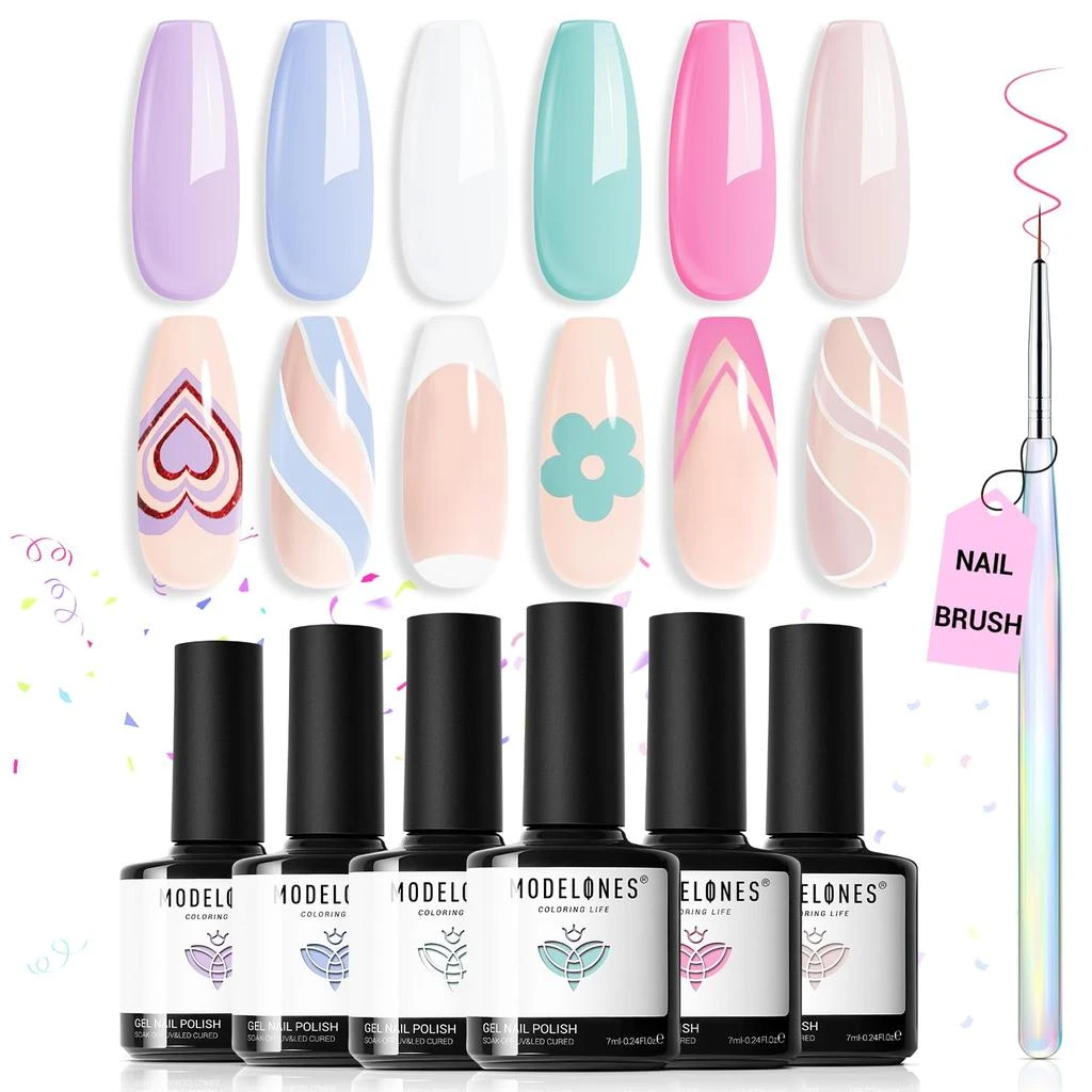 6 Shades Gel Nail Polish Set Collection 商品